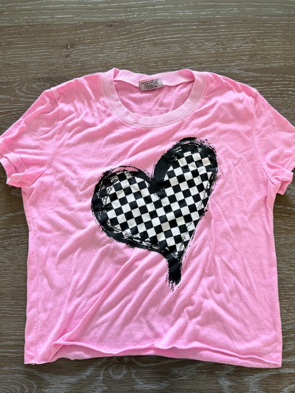 Girls Firehouse pink heart t-shirt short sleeve tee top shirt size Medium